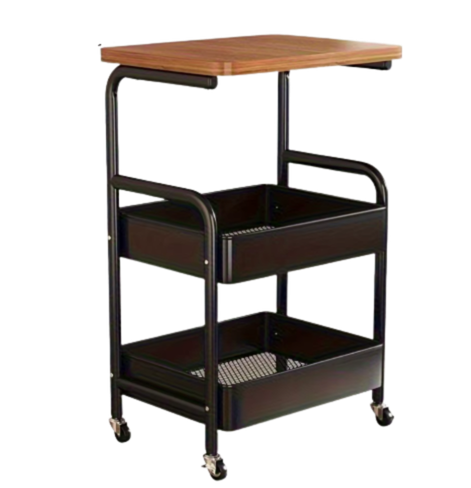 3-Tier Rolling Storage Cart with Tabletop