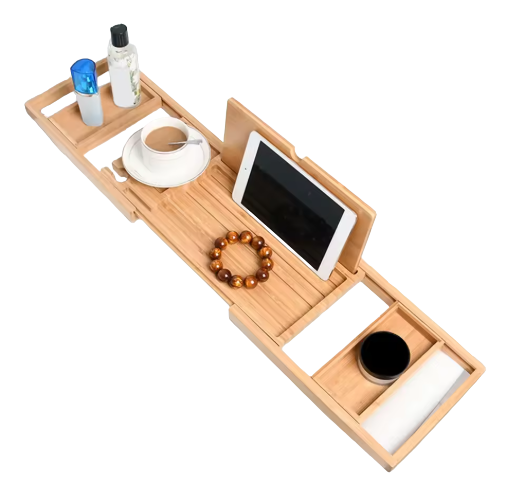Expandable Wooden Bathtub Tray